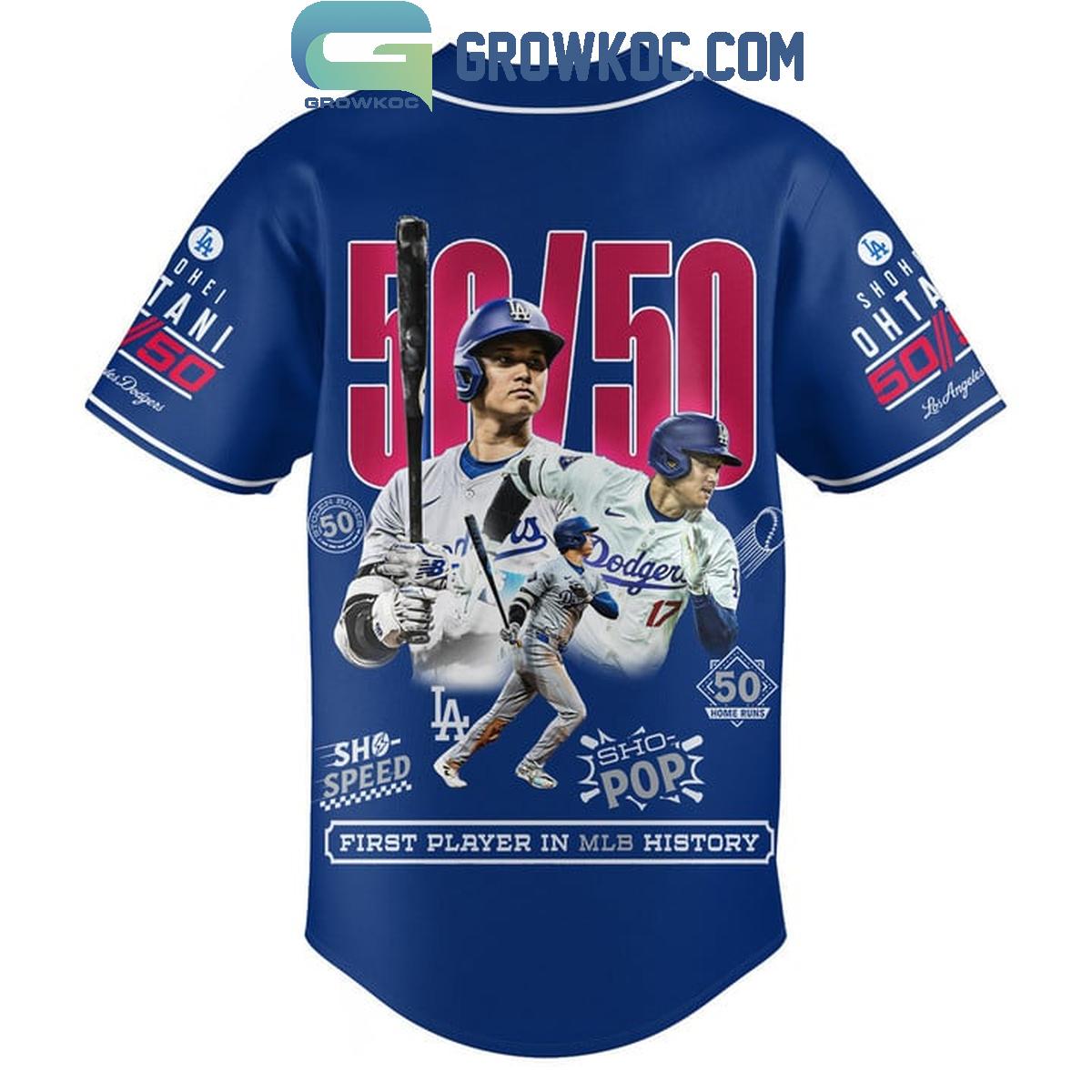 Shohei Ohtani Los Angeles Dodgers 50_50 Club First Player Baseball Jersey