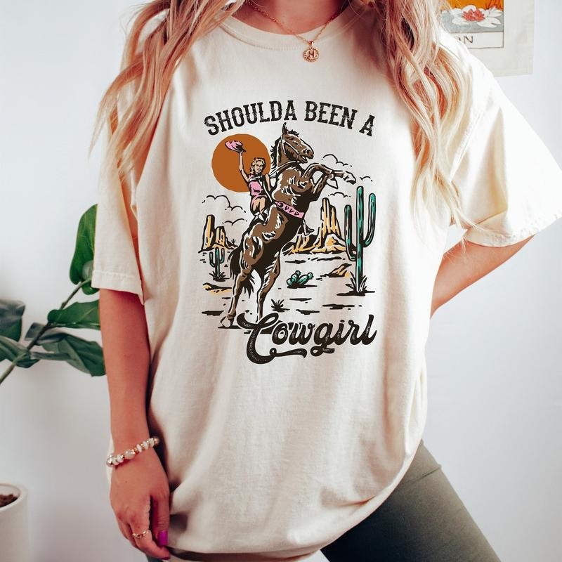 Should A Been A Cowgirl Shirt, Retro Cowgirl Shirt, Western Graphic Tee, Western Shirt,Cowgirl Tshirt, Rodeo Shirts,...