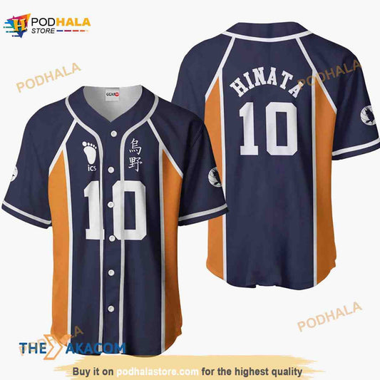 Shoyo Hinata Haikyuu Anime Costume 3D Baseball Jersey Shirt