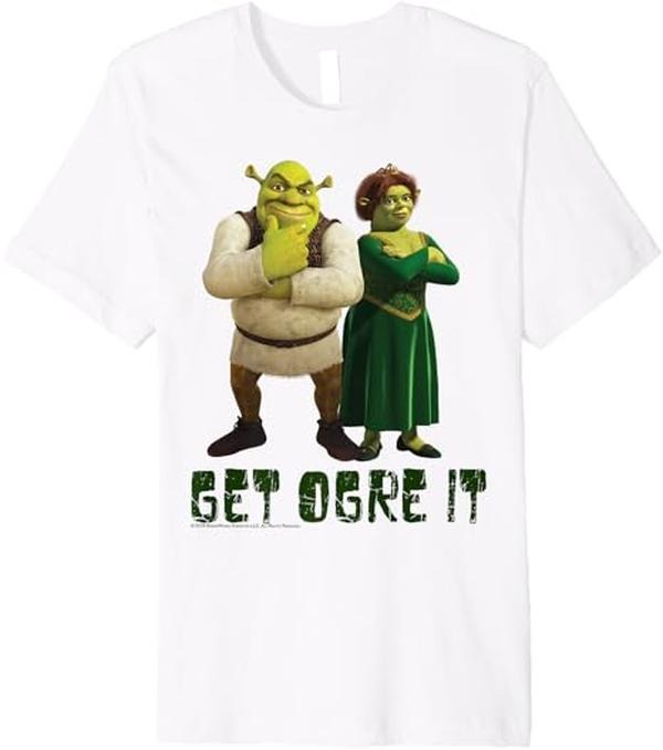 Shrek Fiona & Shrek Get Ogre It Text  T-Shirt, Classic Retro Graphic Unisex Tee Gift For Men and Women Hoodie, Sweatshirt