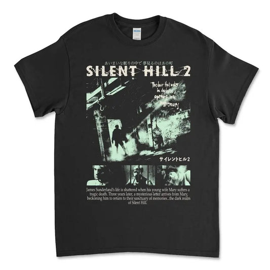 Silent Hill 2 Black T-Shirt Tee Horror Survival Retro Gaming Konami Cotton Fashion Menswear Top Hoodie, Sweatshirt