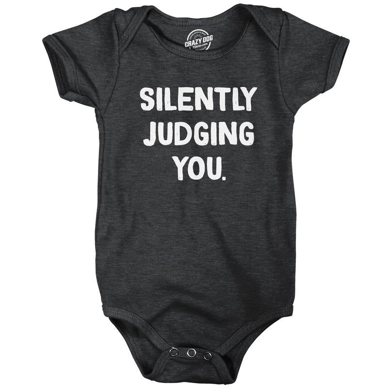 Silently Judging You Baby Bodysuit Funny Sarcastic Novelty Jumper for Infants Funny Baby Onesies Funny Nerd Onesie...