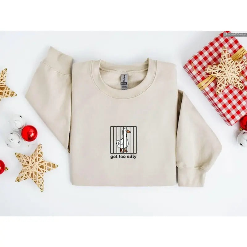 Silly Goose Got Too Silly Shirt, Sweater, Hoodie, Funny Animal Pet Cute Minimal Meme Gift Outfit , Global Trending...