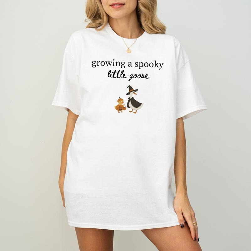 Silly Goose Halloween Pregnancy Shirt, Pregnancy Announcement To Husband, Spooky Pregnancy Tee, Gift For Pregnant Friend...