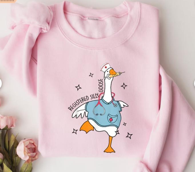 Silly Goose Registered Nurse Sweatshirt, Nursing Student Hoodie, Nursing School T-Shirts | WearSparks.com
