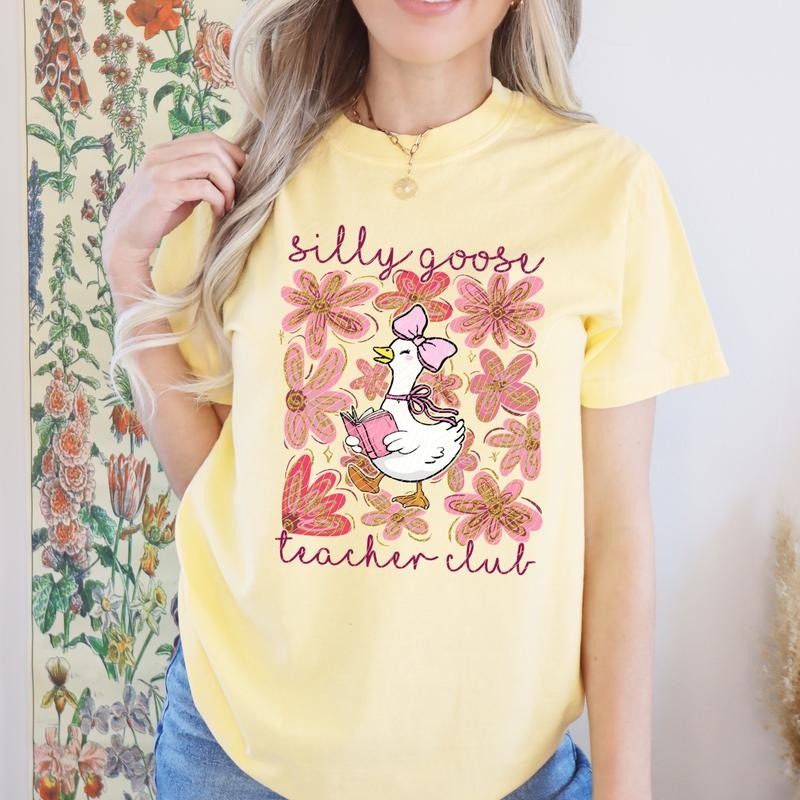 Silly Goose Teacher Club Comfort Colors T-Shirt Hoodie, Sweatshirt | WearSparks.com
