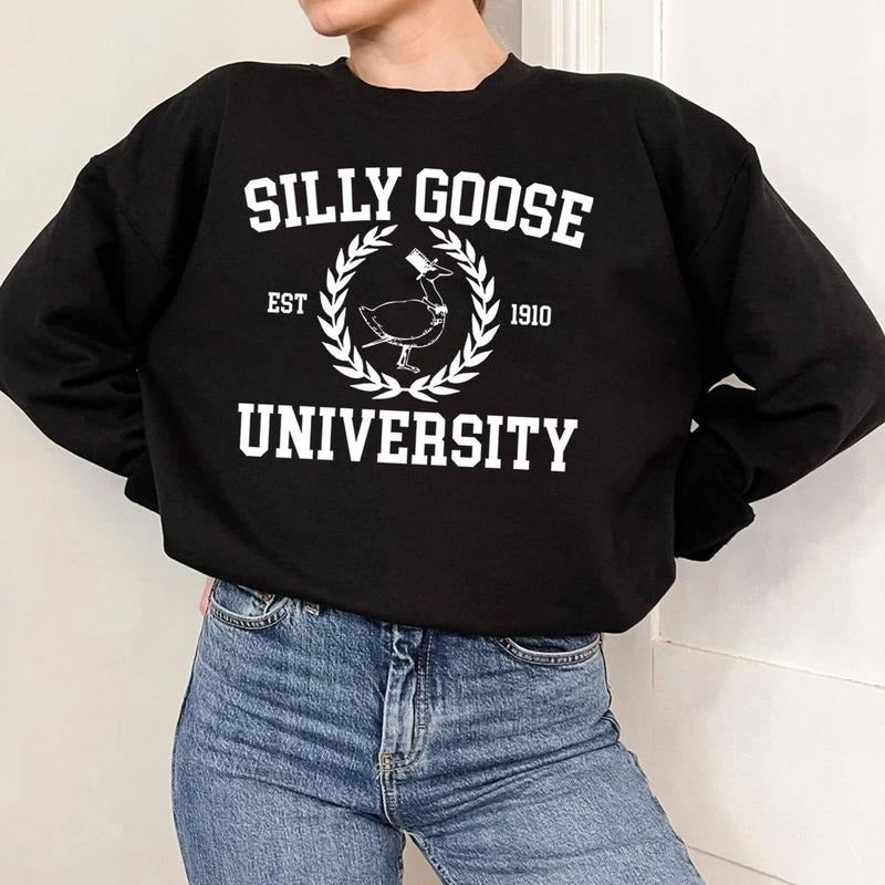 Silly Goose University Sweatshirt, Unisex Silly Goose University Shirt, Silly Goose Meme Trendy Men's Women's Sweater,...