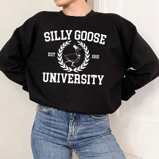 Silly Goose University Sweatshirt, Unisex Silly Goose University Shirt, Silly Goose Meme Trendy Men's Women's Sweater,...