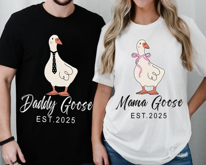 Silly Mama Goose Daddy Goose Shirt, Mom Dad Silly Goose Tee, Matching Goose Parents Baby Announcement Family TShirt...