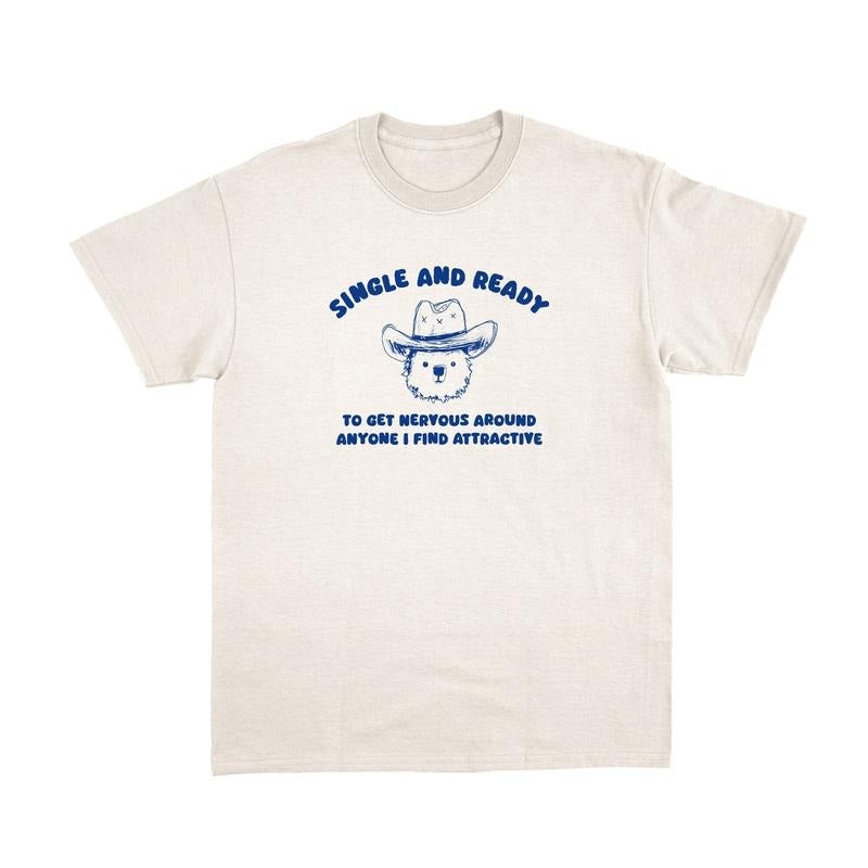 Single And Ready Retro Cartoon T Shirt, Weird T Shirt, Meme T Shirt, Funny T Shirt, Unisex T Shirt Hoodie, Sweatshirt