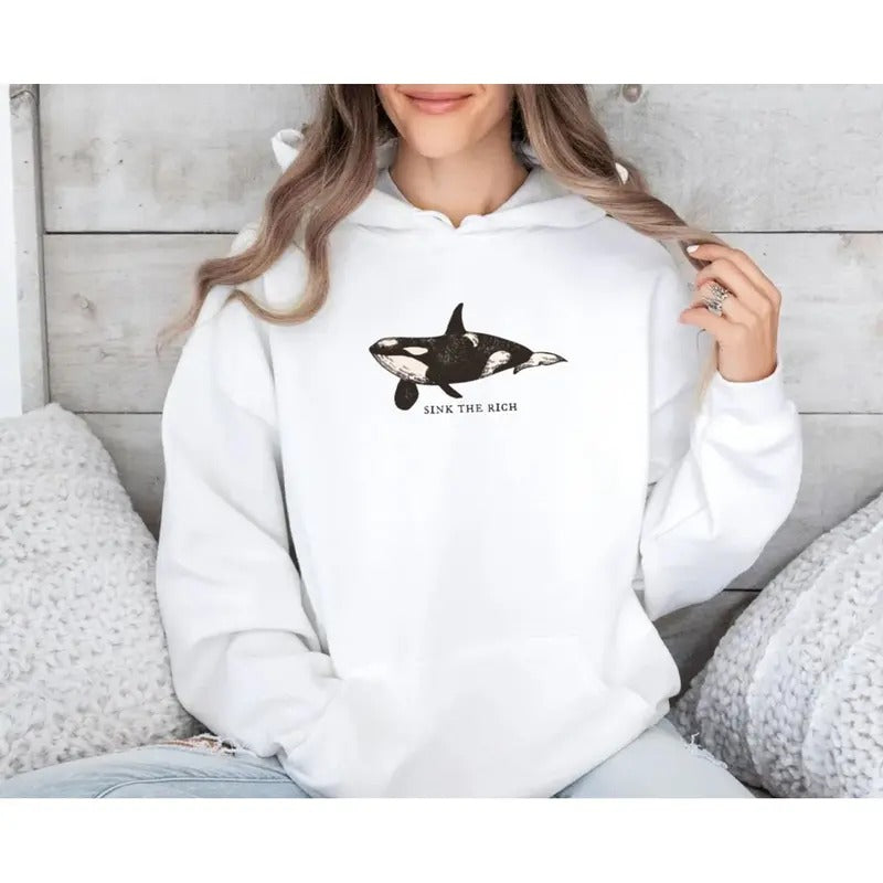 Sink The Rich Shirt, Orca Sweatshirt, Eat The Rich Hoodie, Tax The Rich, Billionaires Are Not Our Friends, Unisex Sweater...