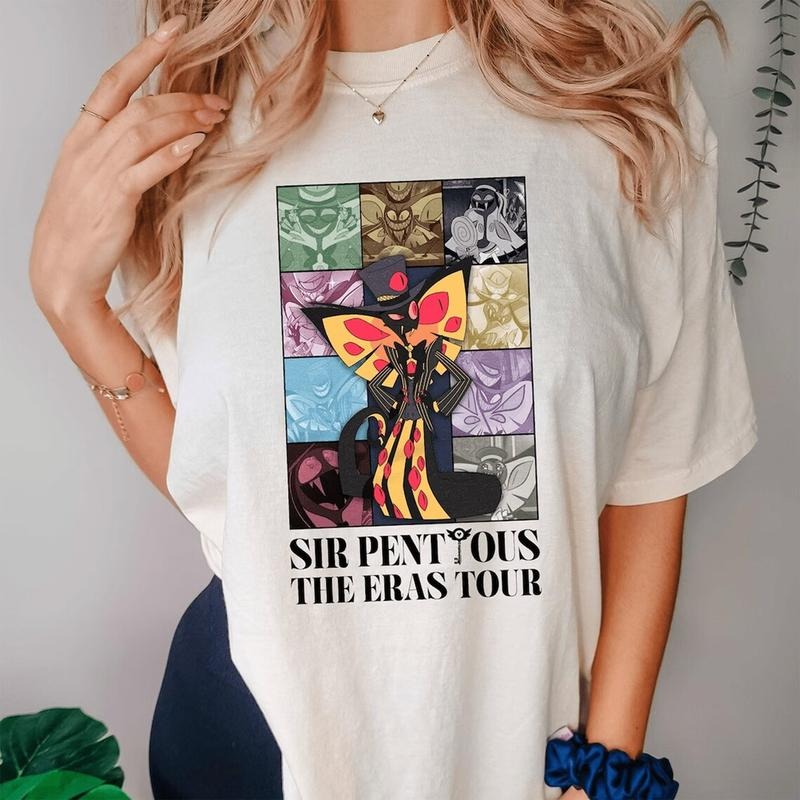 Sir Pentious The Eras Tour Tshirt, Hazbin Hotel Characters Sweatshirt, Cartoon Womenswear Tee Hoodie | WearSparks.com