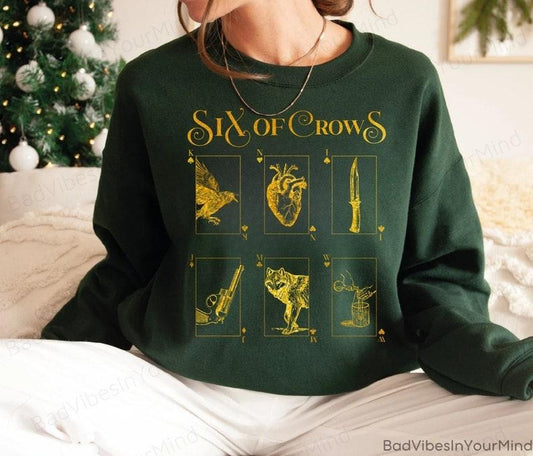Six Of Crows Sweatshirt, Kaz Brekker Shirt, Crooked Kingdom, Book Lovers Shirt, Inej Ghafa, Six Of CrowsShirt Gift For...