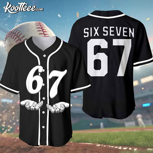 Six Seven Meme 6 7 Funny Baseball Jersey