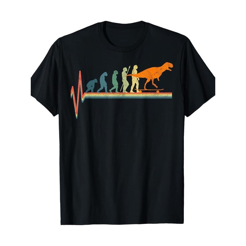 Skateboard Heartbeat T. Rex T-shirt 100% cotton T-shirt Made in USA Hoodie, Sweatshirt | WearSparks.com
