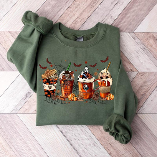 Skeleton Coffee Cups Sweatshirt - T-Shirt
