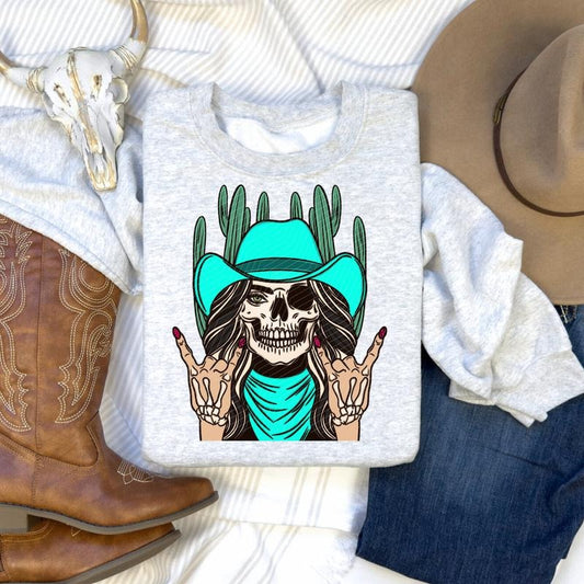 Skeleton Cowgirl DTF Transfers - THIS IS NOT A SHIRT Hoodie, Sweatshirt | WearSparks.com