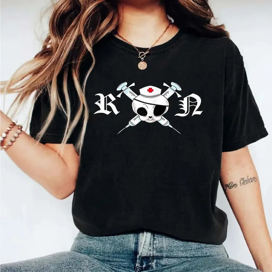 Skeleton Registered Nurse T-Shirt, Halloween Nurse Shirt, Skeleton Fall Nursing Gift Tee, Registered Nurse Tee, Halloween...