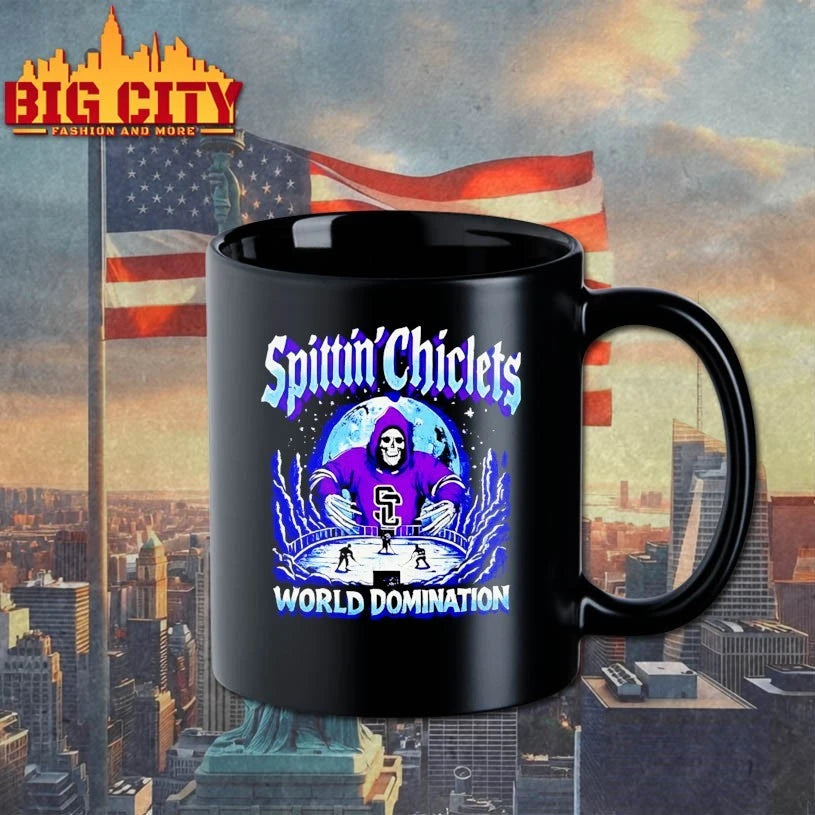 Skeleton Spittin’ Chiclets World Domination ice hockey shirt