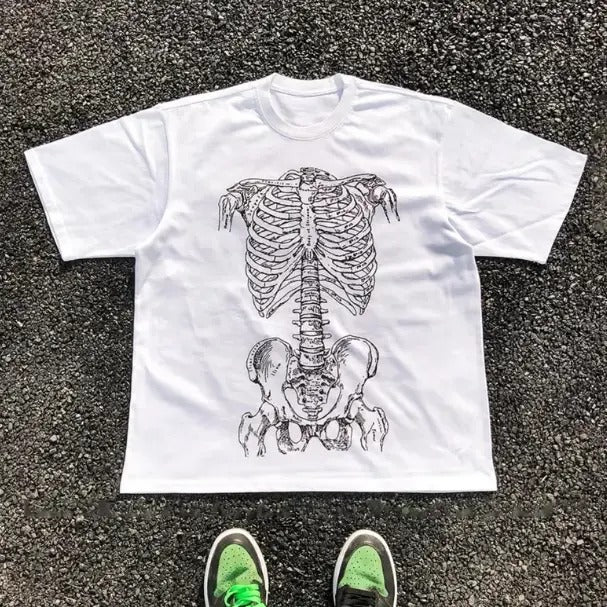 Skeleton T-Shirt, Unisex Vintage Graphic Tees Gothic Grunge Y2k Emo Scene Amity Affliction Style Clothes Women Streetwear...