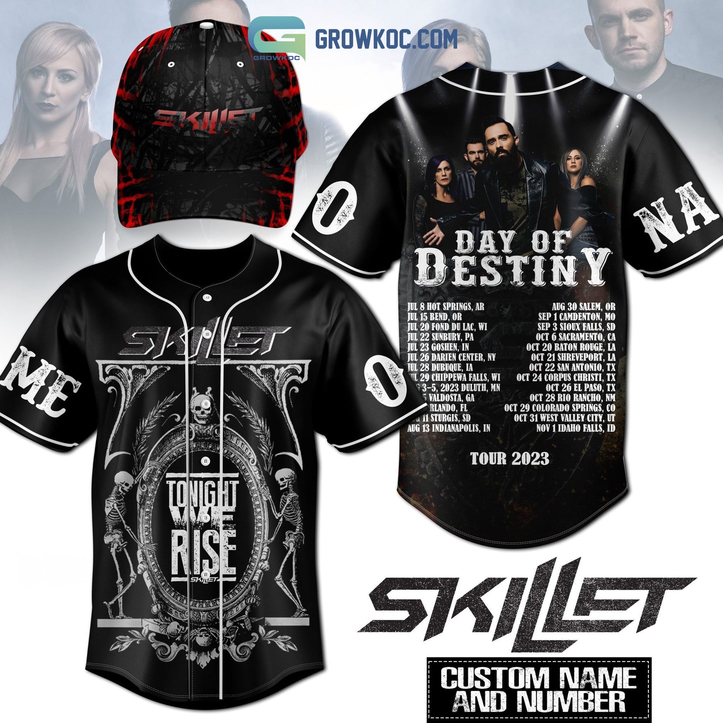 Skillet Day Of Destiny Tour 2023 Personalized Baseball Jersey