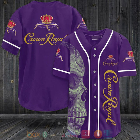 Skull Crown Royal dark purple Baseball shirt