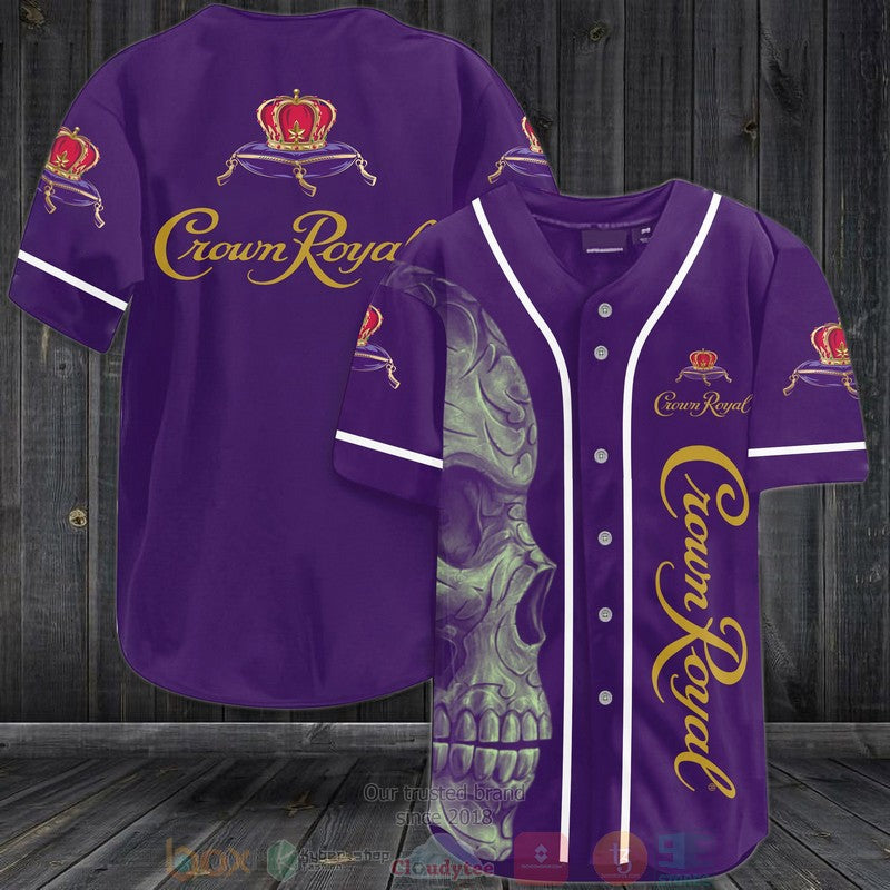 Skull Crown Royal purple Baseball shirt