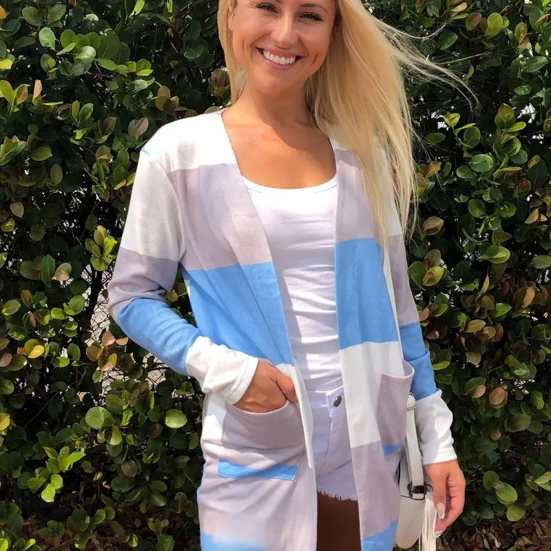Sky Blue Colorblock Cardigan T-Shirts, Hoodie, Sweatshirt | WearSparks.com