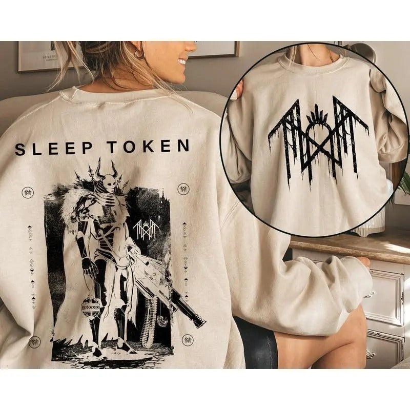 Sleep Token Double Sides Shirt, Reaper Angel TShirt, Vintage Rock Band Hoodie, Sleep Token Tour Merch, Gifts For Sport...