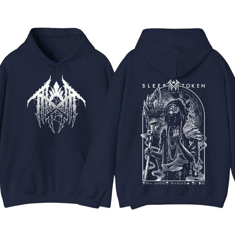 Sleep Token Graphic Hoodie, Dark and Mystical Design, Bold Band Artwork, Perfect for Metal Fans and Casual Streetwear...