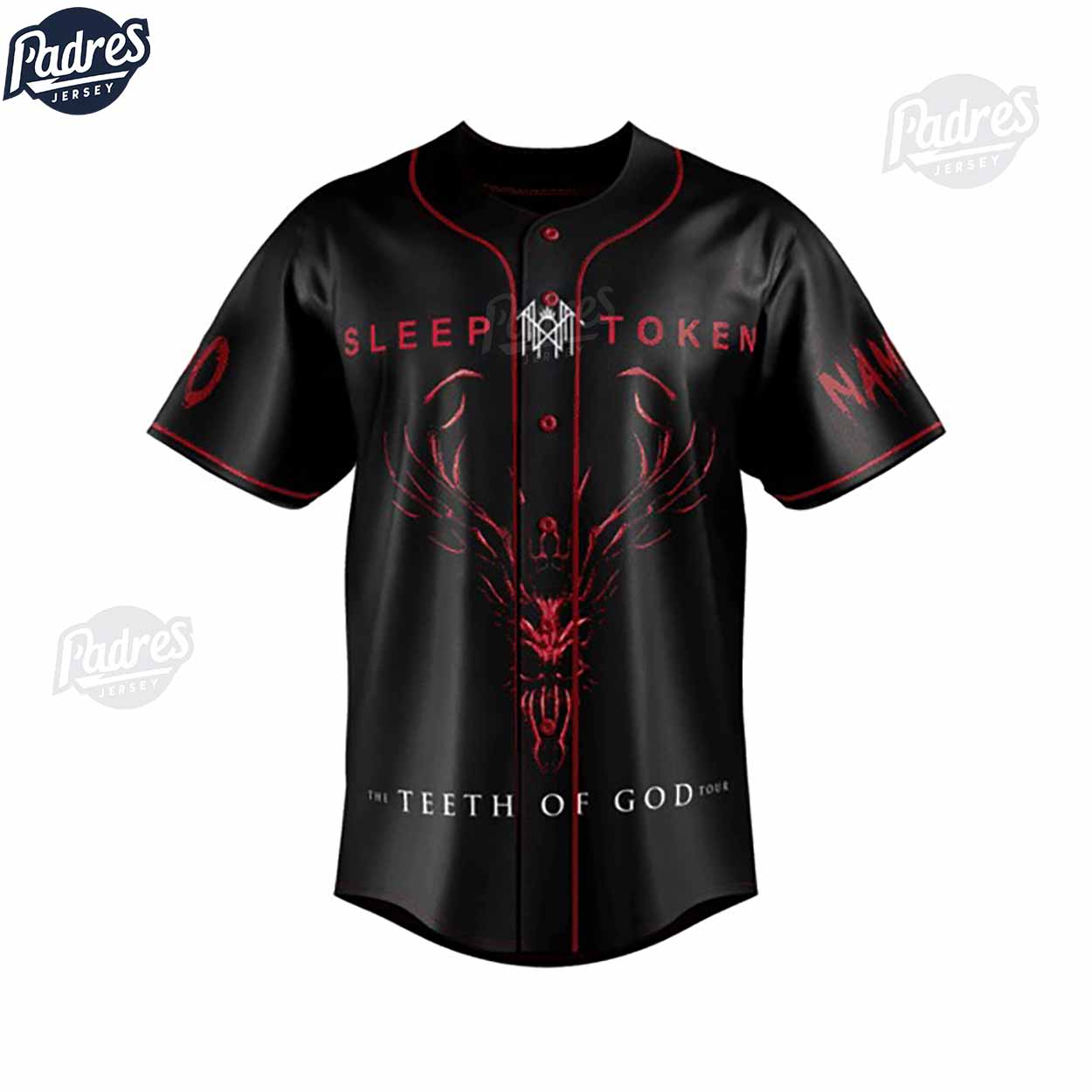 Sleep Token The Teeth Of God Tour Custom Baseball Jersey For Fans - Padres Jersey Oasis: Elevate Your Baseball... (Image 3)