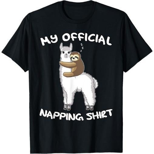 Sleeping Sloth Alpaca Llama Pyjamas My Official Napping T-Shirt Made in USA Hoodie, Sweatshirt | WearSparks.com