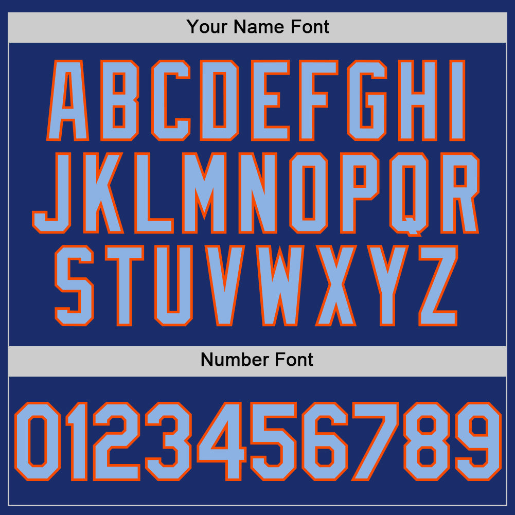 Custom Royal Light Blue-Orange Authentic Sleeveless Baseball Jersey