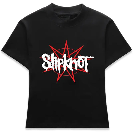 SlipKnot Baby Tee Y2k Letter Star Printing 90s Baby Tee Oneck Short Sleeve Clothes Shirt, Clothing Graphic Top Streetwear...