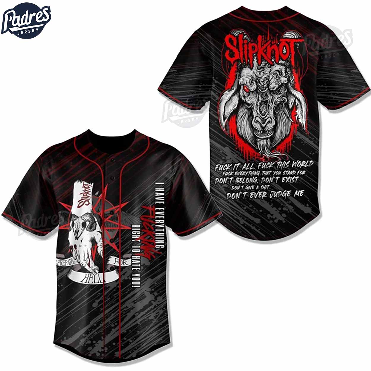 Slipknot Black Baseball Jersey - Padres Jersey Oasis: Elevate Your Baseball Style Game T-Shirts, Hoodie, Sweatshirt (Image 1)