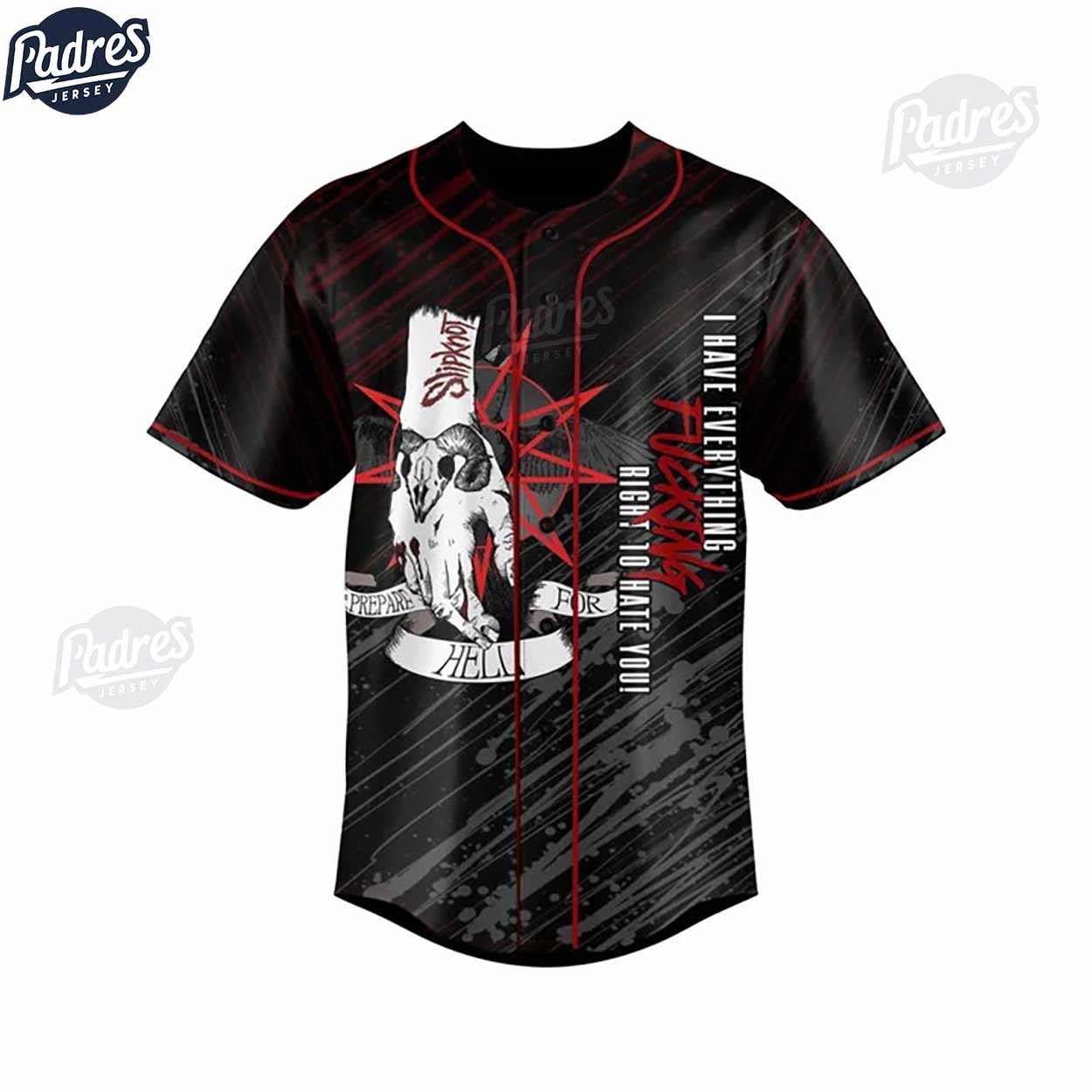 Slipknot Black Baseball Jersey - Padres Jersey Oasis: Elevate Your Baseball Style Game T-Shirts, Hoodie, Sweatshirt (Image 2)