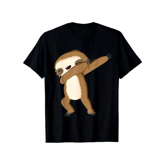 Sloths Print Men's Cotton T-shirt, Graphic Tee Men's Outdoor Clothes, Casual Short Sleeve Crew Neck T-shirt made in...