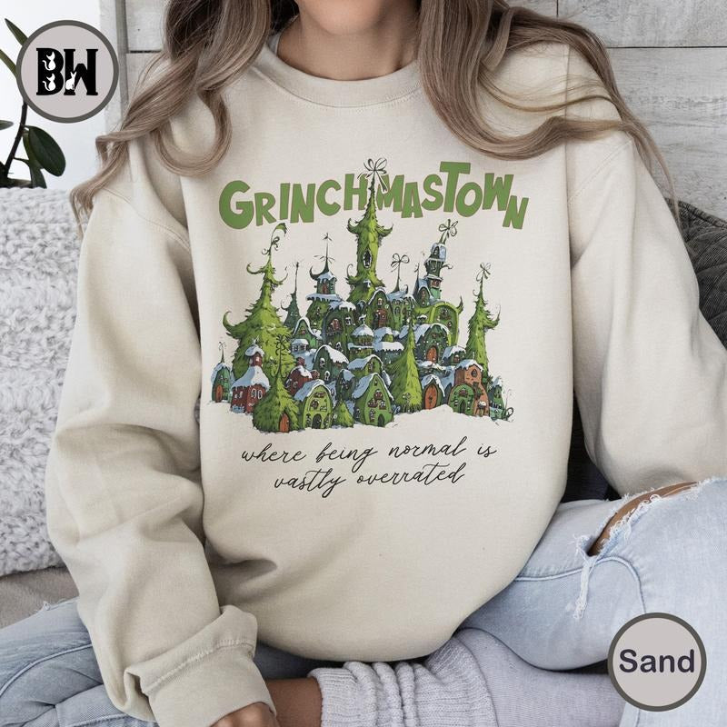 Small Town Grinchmas Sweatshirt, Merry Grinchmas Shirt, Funny Christmas Grinchh, Retro Christmas Characters, Christmas...