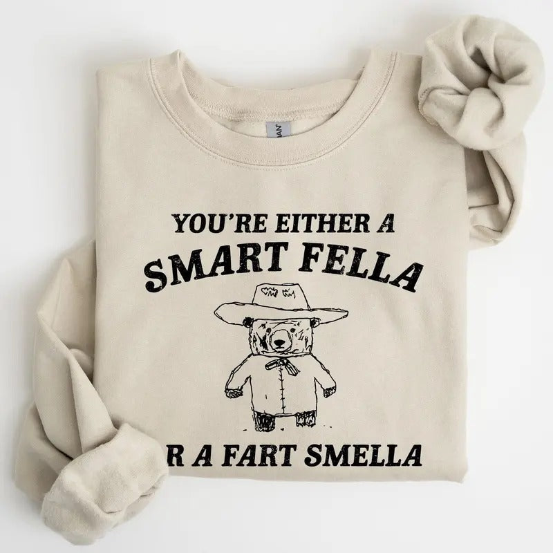 Smart Fella, Fart Smeller, Funny Bear, Aesthetic Sweatshirt T-Shirts, Hoodie | WearSparks.com