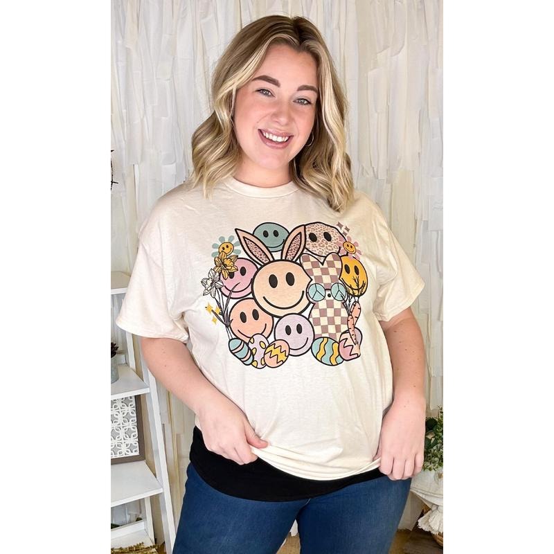 Smiley Easter Bunny Graphic T-Shirt Hoodie, Sweatshirt | WearSparks.com