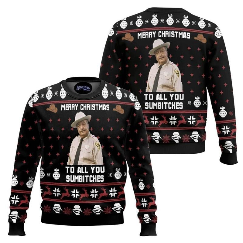 Smokey And The Bandit Merry Christmas Ugly Sweater Funny Retro 80s Movie Holiday Gift Christmas Gift for Family 2025...