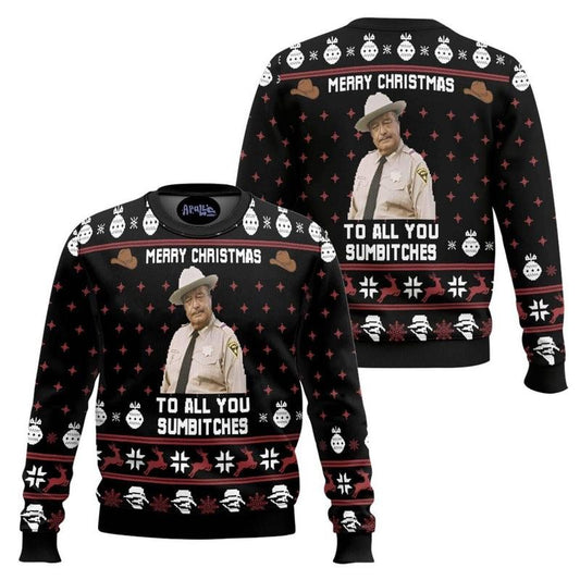 Smokey And The Bandit Merry Christmas Ugly Sweater Funny Retro 80s Movie Holiday Gift Christmas Gift for Family 2025...
