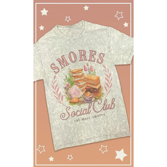 Smores Social Club Mineral Washed Graphic T-Shirt Hoodie, Sweatshirt | WearSparks.com
