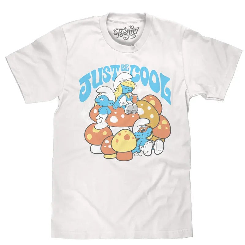 Smurfs Just Be Cool T-Shirt - White Hoodie, Sweatshirt | WearSparks.com