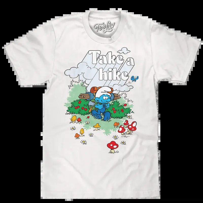 Smurfs Take a Hike T-Shirt - White Hoodie, Sweatshirt | WearSparks.com