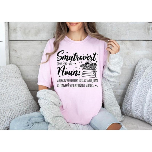 Smut Book Lover Shirt, Smutrovert Noun Shirt, Skull Book T-Shirt, Dark Romance Reader Shirt, Gift For Smut Reader, Spicy...