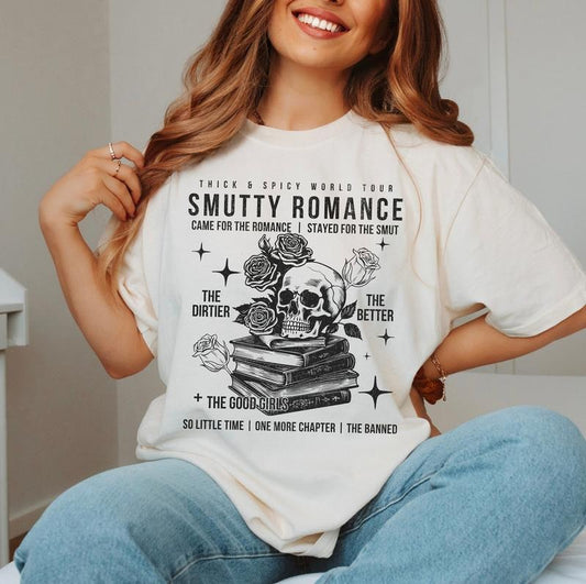 Smut Booklover Shirt, Dark Romance Merch, Smut Reader T Shirt, Spicy Book Club TShirt, Smutty Distressed Band Tee,...
