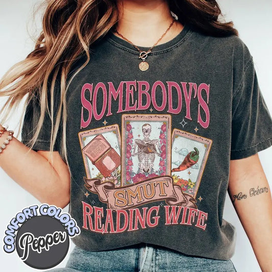 Smutty Book Club T-Shirt,Somebody's Smut Reading Wife Shirt,Dark Romance Book Club Shirt,Spicy Book Club Shirt, Book...