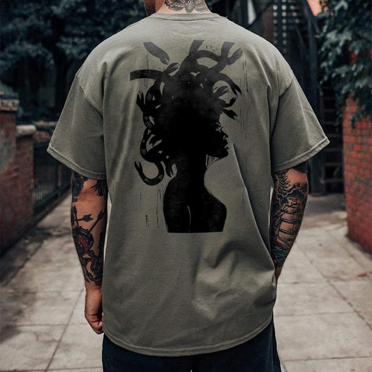 Snake character printed designer round neck T-shirt - Naughty Clothes Men Hoodie, Sweatshirt | WearSparks.com