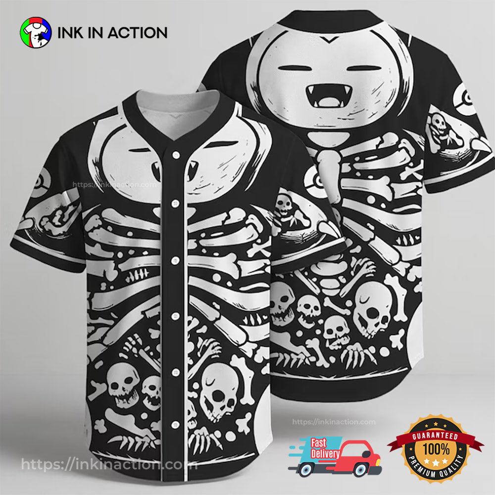 Snorlax Skeleton Graphic Baseball Jersey